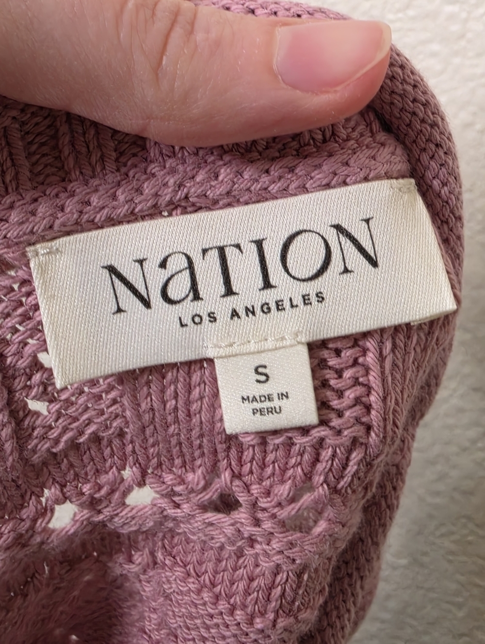 Nation LTD Lilac Lina Pointelle Sweater Top S - Picture 4 of 6
